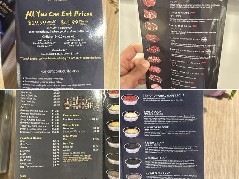 Shabu Zone Federal Way Menu