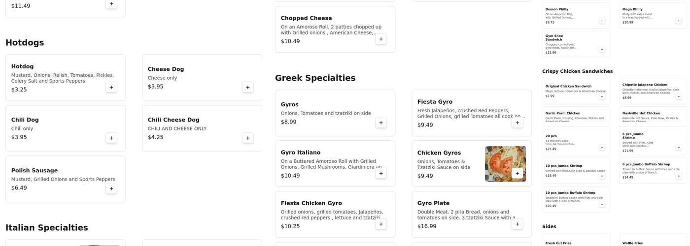 Cravers Menu