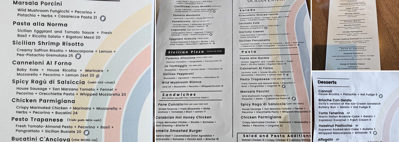 Pomelia Menu