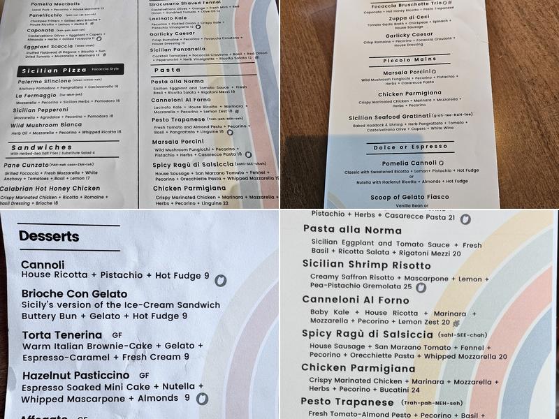Pomelia Menu