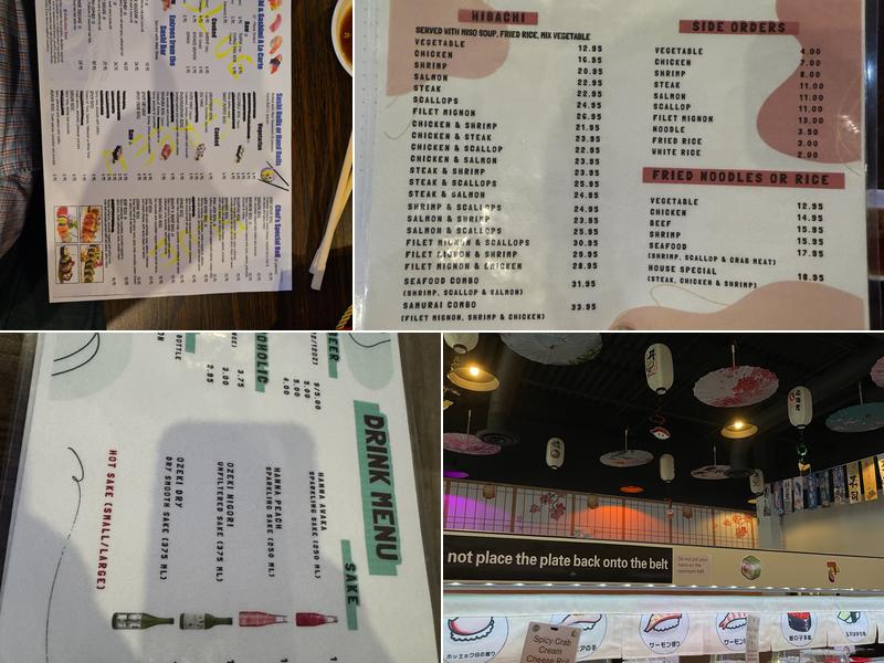 Samurai Revolving Sushi Bar and Steakhouse Menu