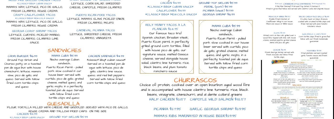 I Am Nacho Mama Menu