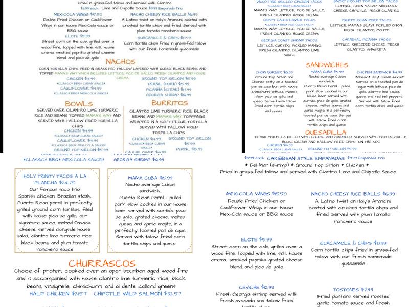 I Am Nacho Mama Menu