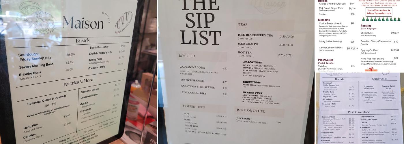 Maison Menu