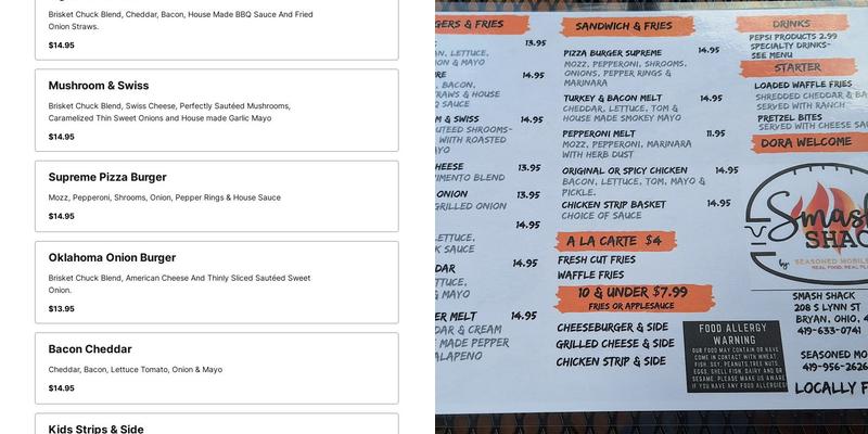 The Smash Shack By Seasoned Mobile Grill Menu