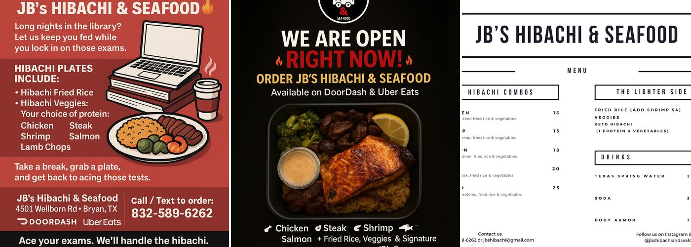 JB's Hibachi & Seafood Menu