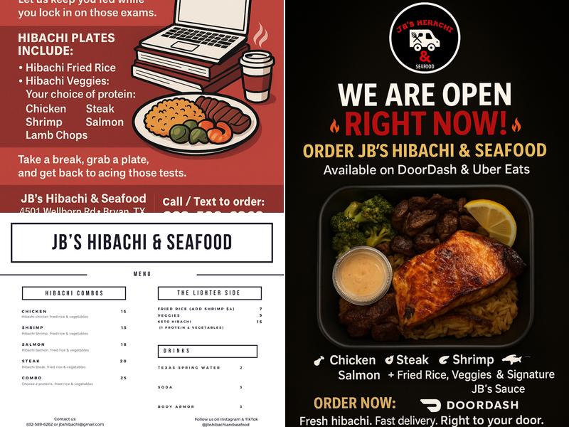 JB's Hibachi & Seafood Menu