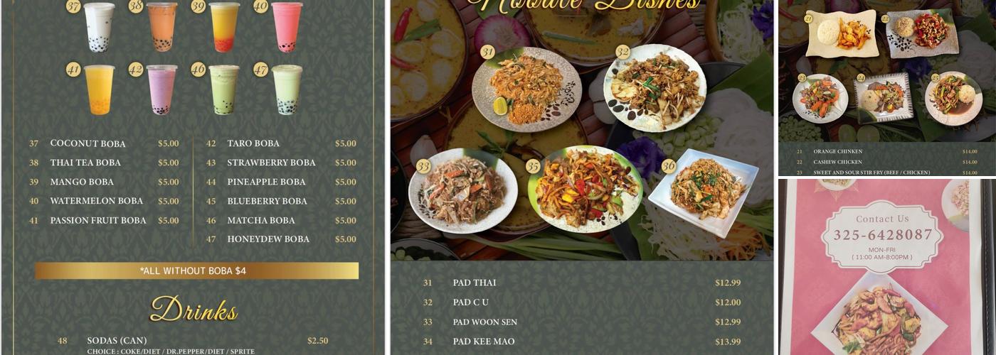Kinzaap Thai Restaurant LLC Menu