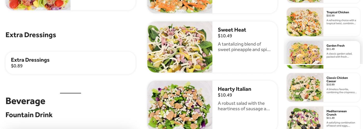 Salad Simplicity Menu