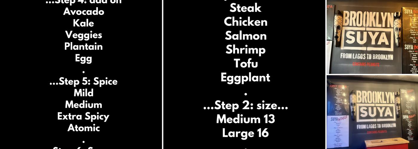 Brooklyn Suya PLG Menu