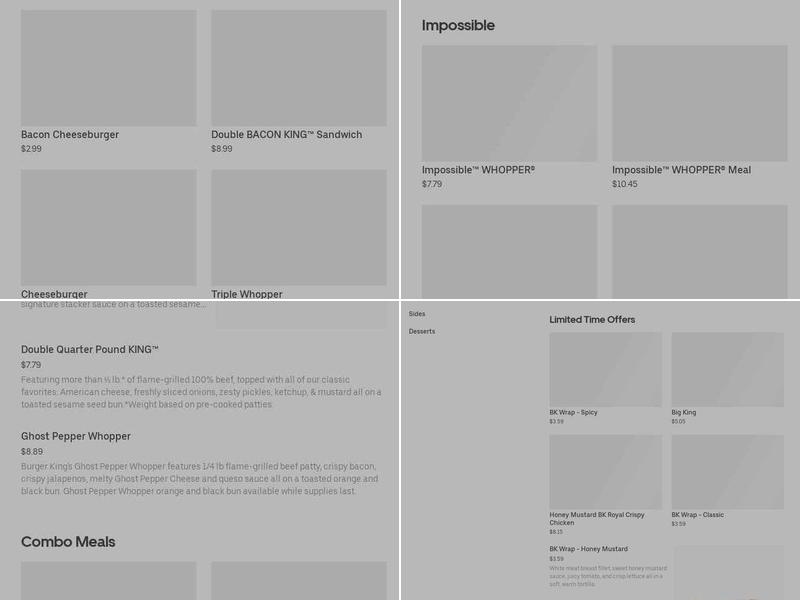 Burger King Menu