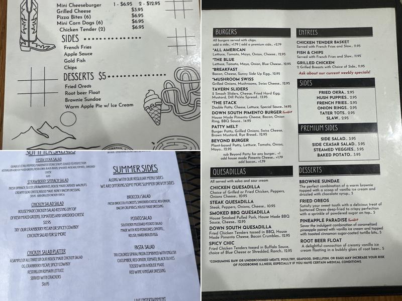 Mrs. B’s Restaurant and Bar Menu