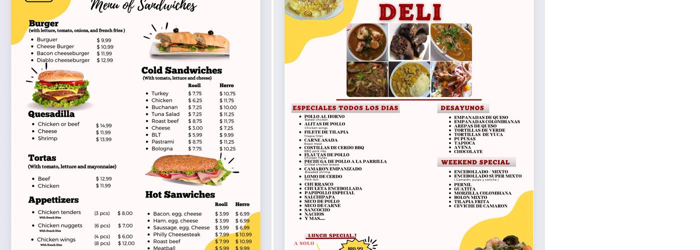 Deli Menu