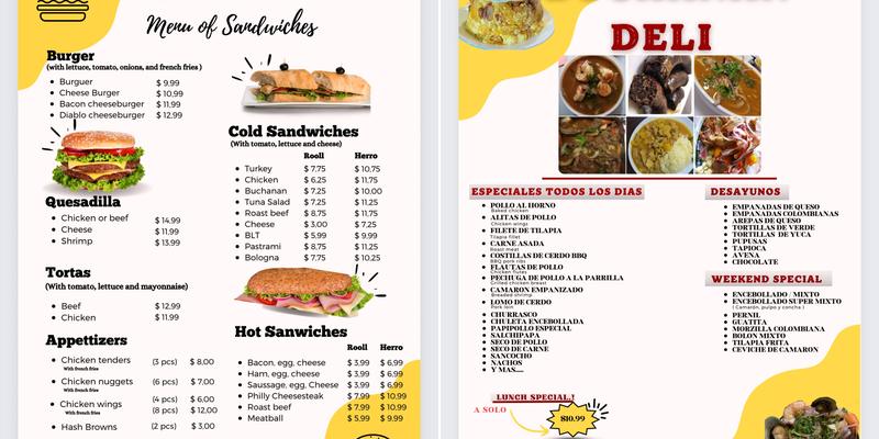 Deli Menu
