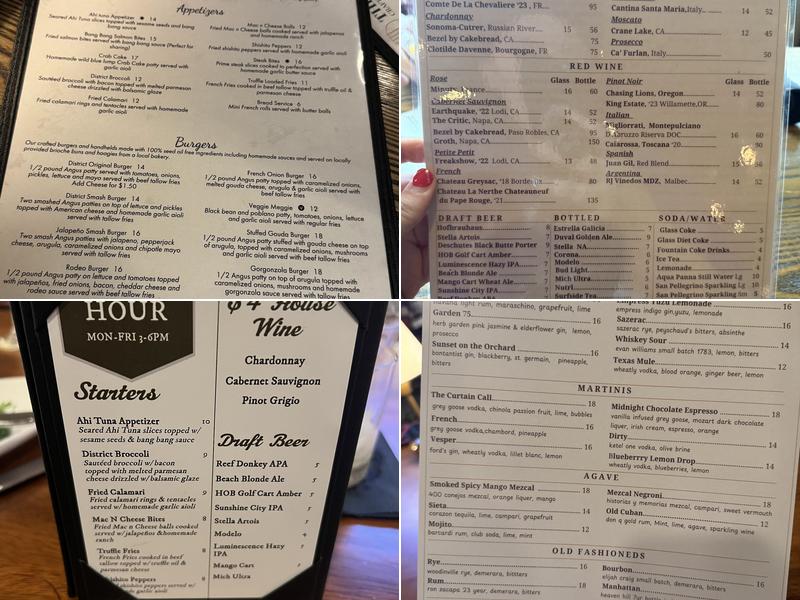 The District Bistro Menu