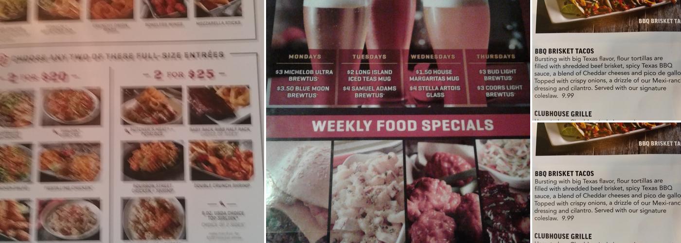 Applebee's Grill + Bar Menu