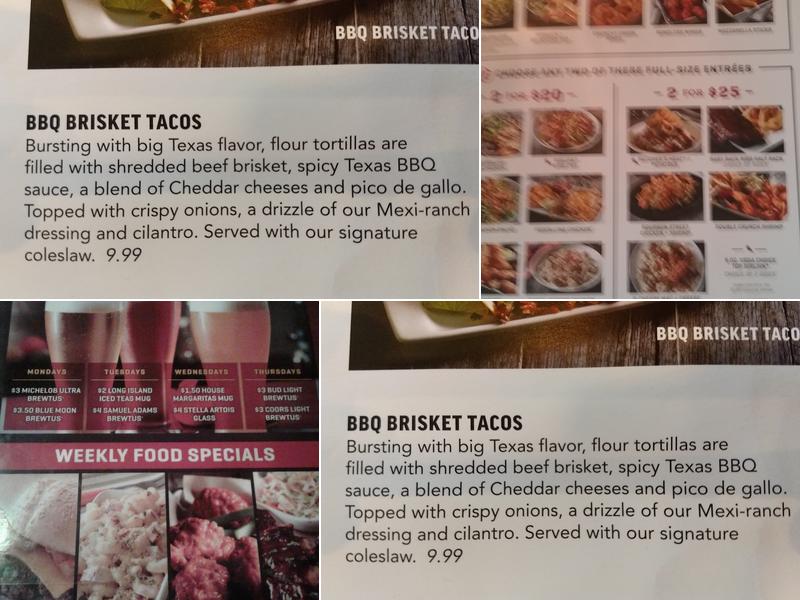 Applebee's Grill + Bar Menu