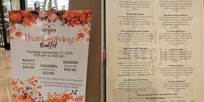 Thirty Acres Kitchen Menu