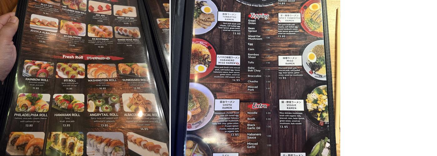 Sushi Mura Menu