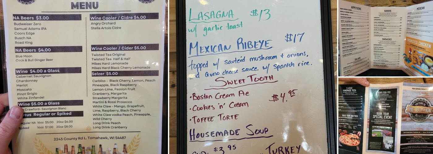 The Loop Hole LLC Menu