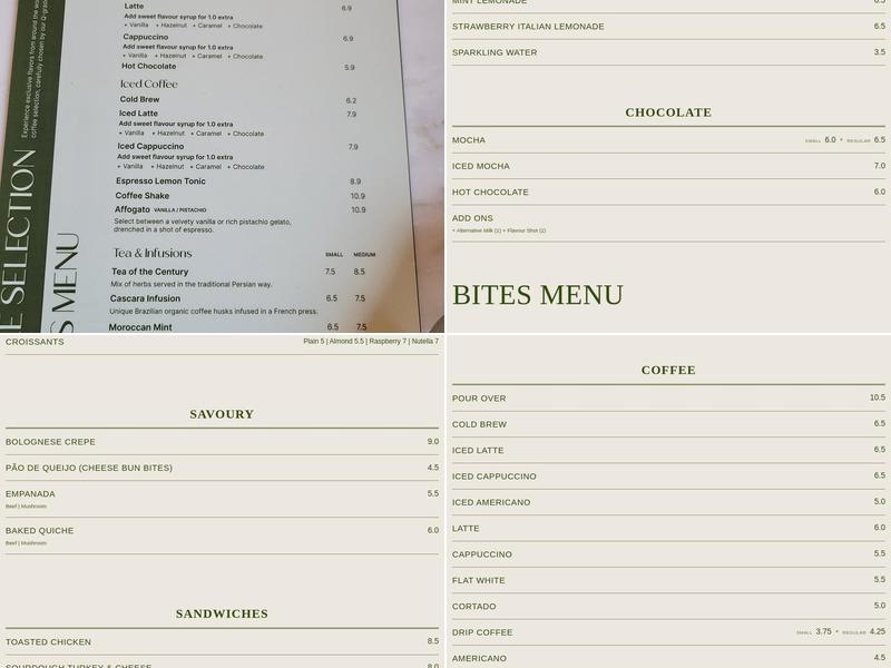 Cafe X Bica Menu