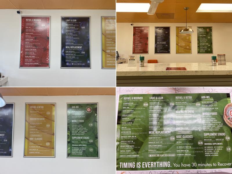 C's Smoothies Menu