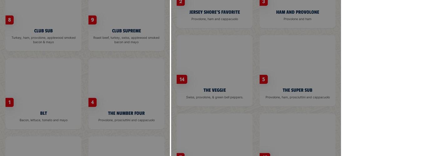 Jersey Mike's Subs Menu