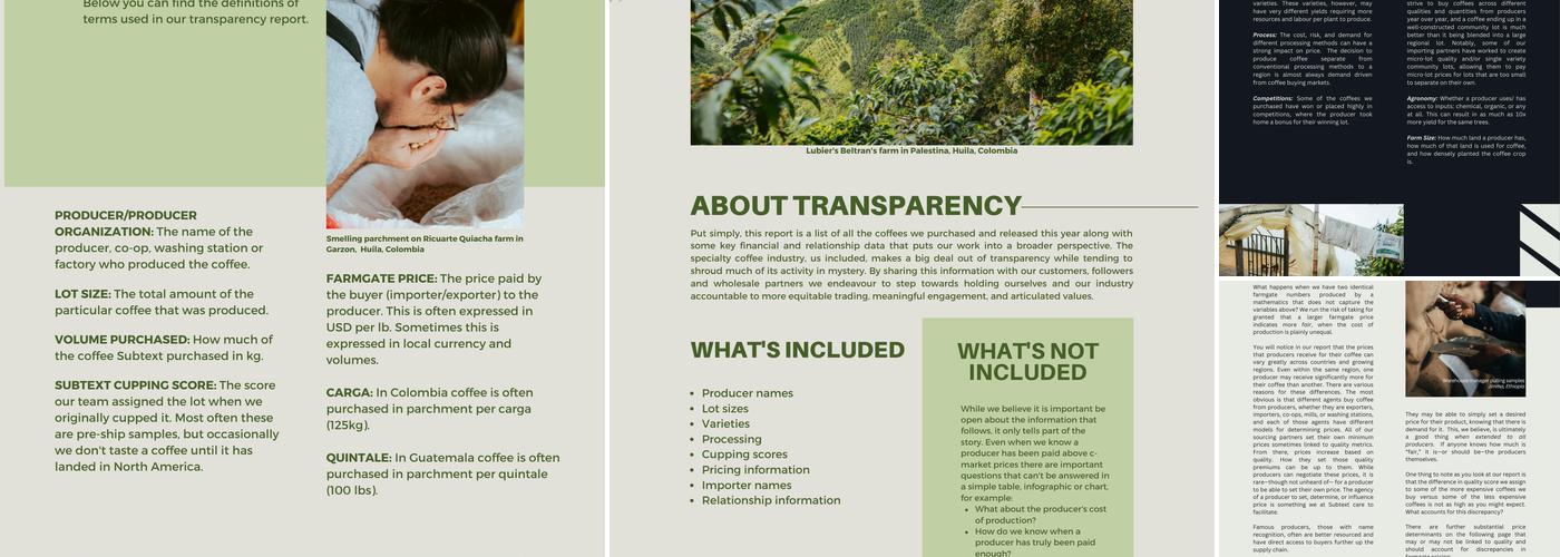 Subtext Coffee Roasters Menu