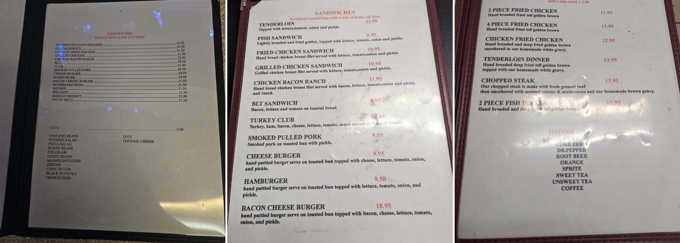 Chubby's Chicken Menu