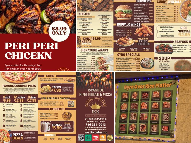 Istanbul King Kebab & Pizza Menu
