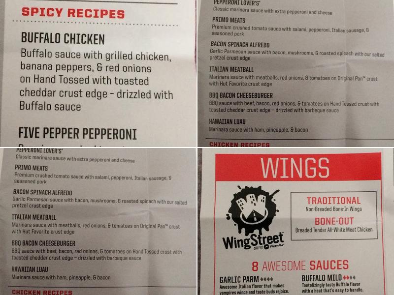 Pizza Hut Menu