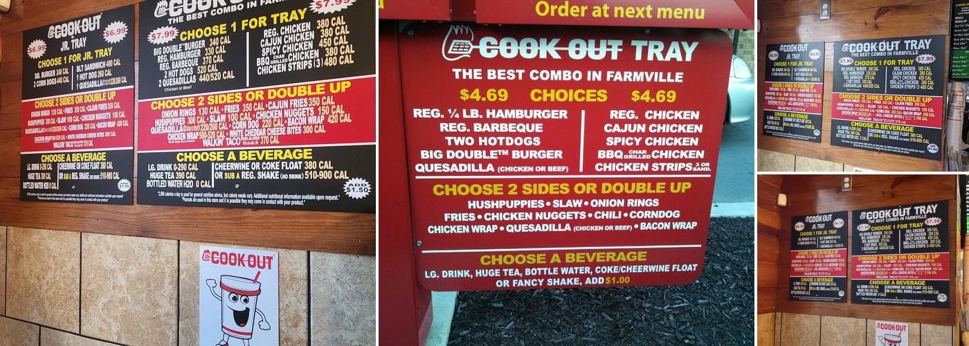 Cook Out Menu