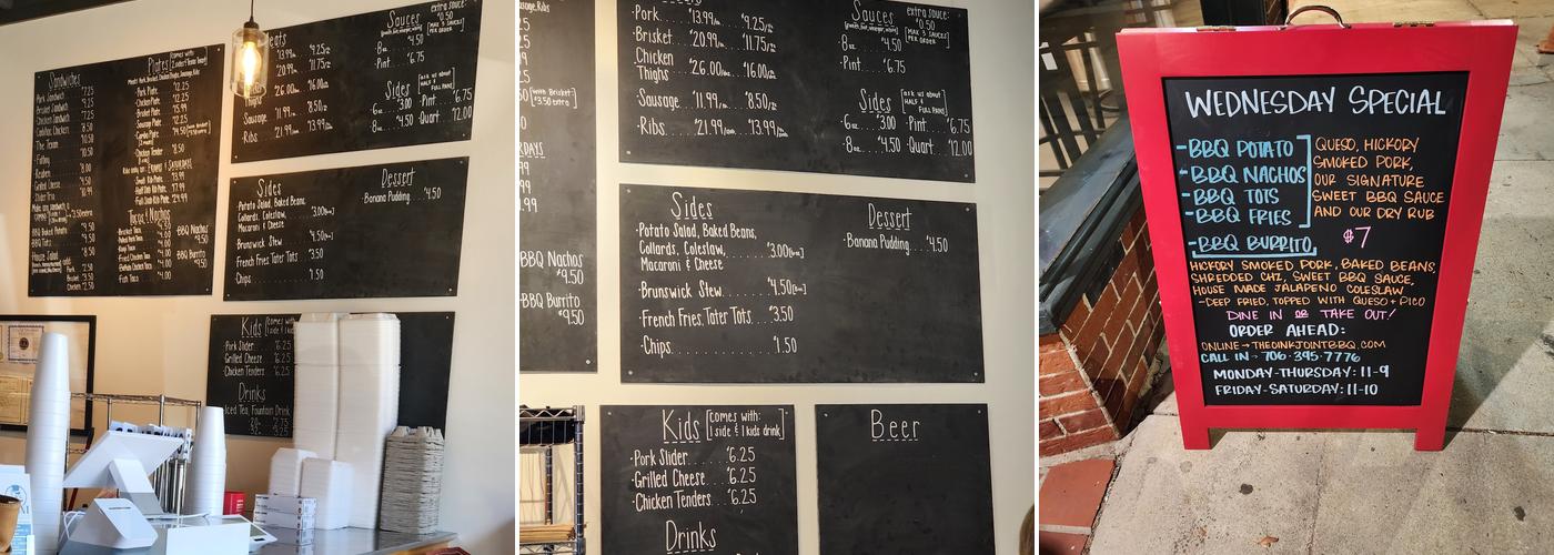 The Oink Joint LaGrange Menu