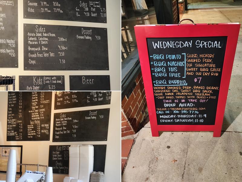 The Oink Joint LaGrange Menu