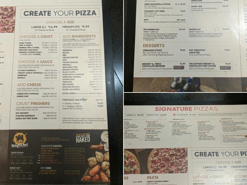 Pizza Hut Menu