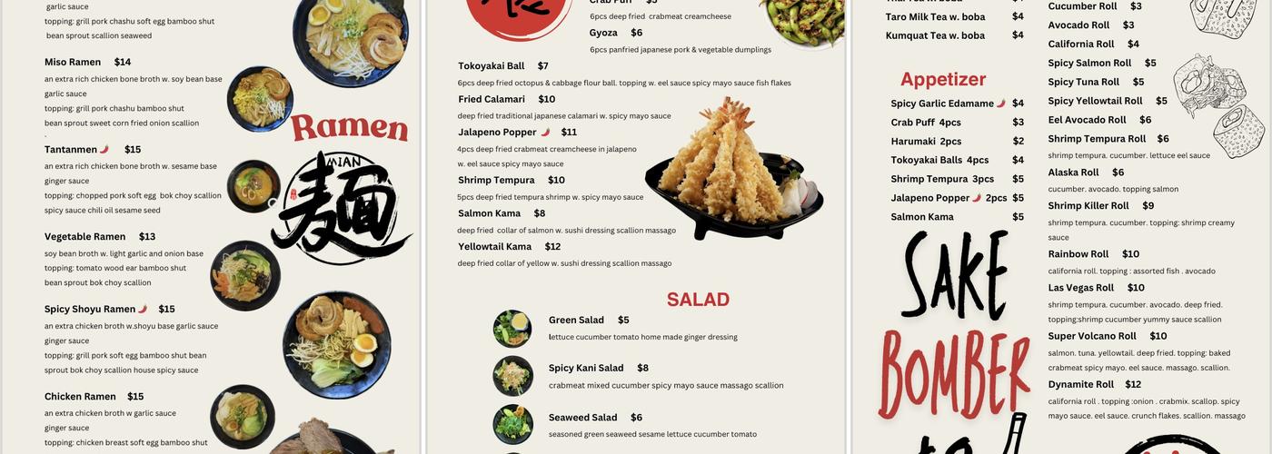 Bloomy Kitchen Menu
