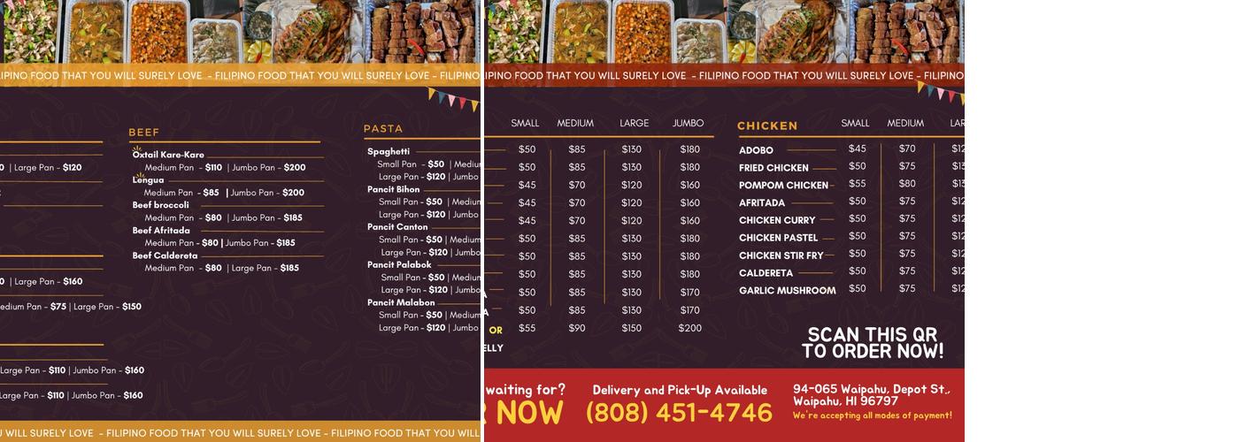 Pomaikai's Onolicious Menu