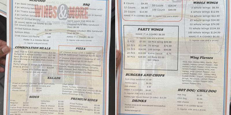 Wings & More Menu