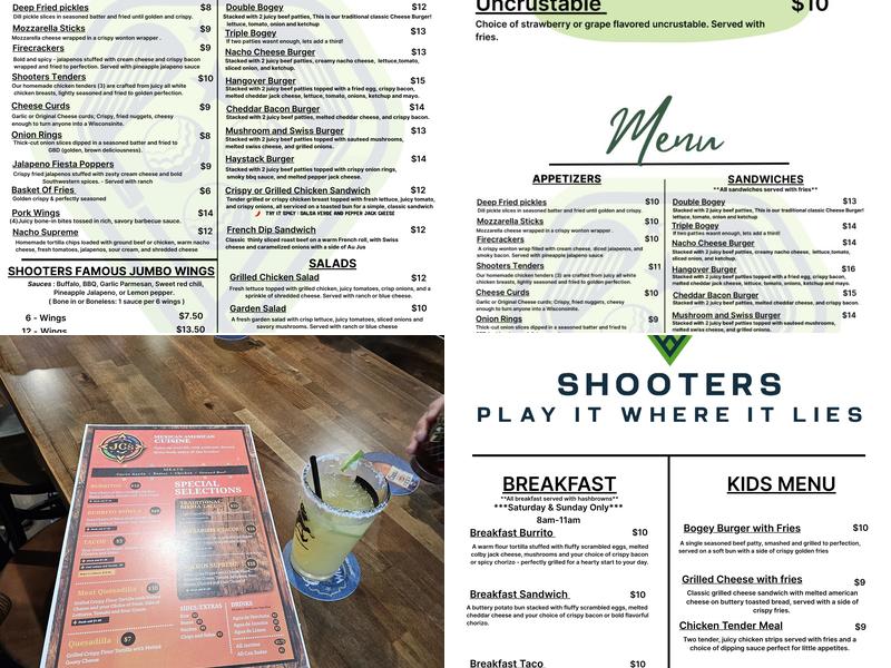 Shooters Tavern & Golf Simulators Menu