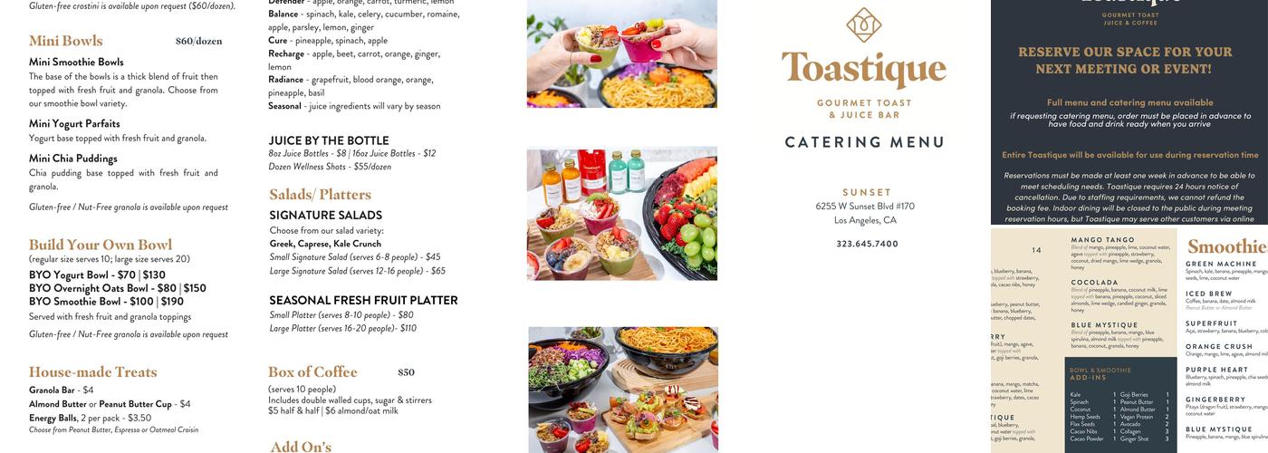 Toastique Menu
