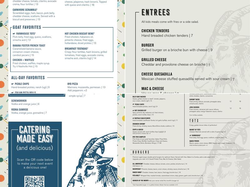 The Goat Pflugerville Menu