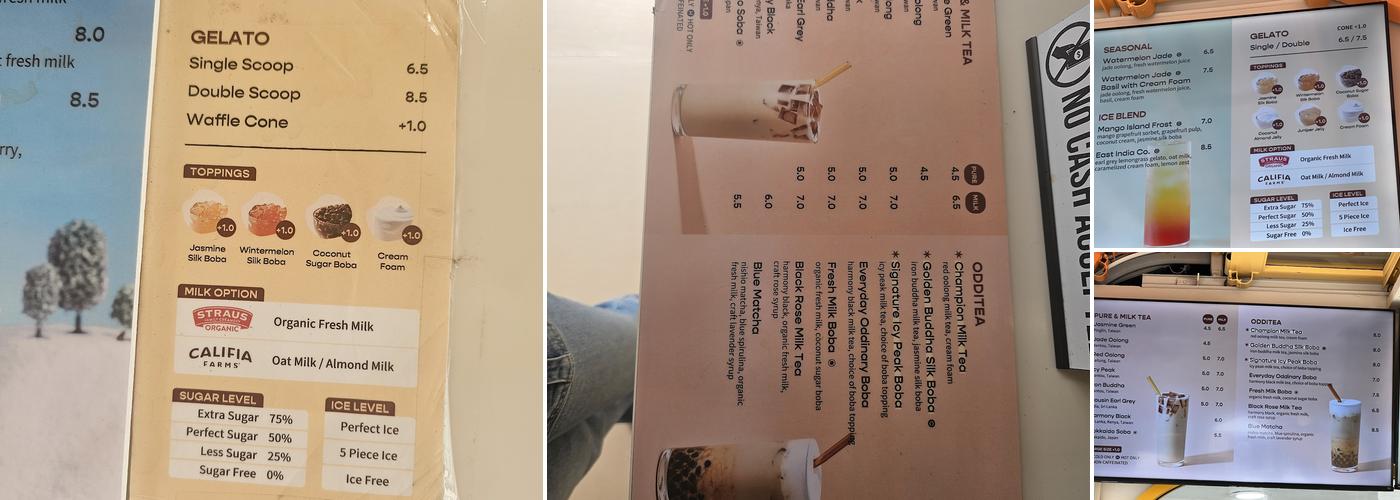 Odd One Out Tea Santa Monica Menu