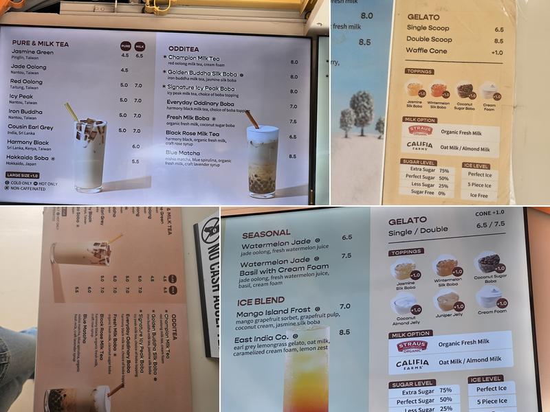 Odd One Out Tea Santa Monica Menu