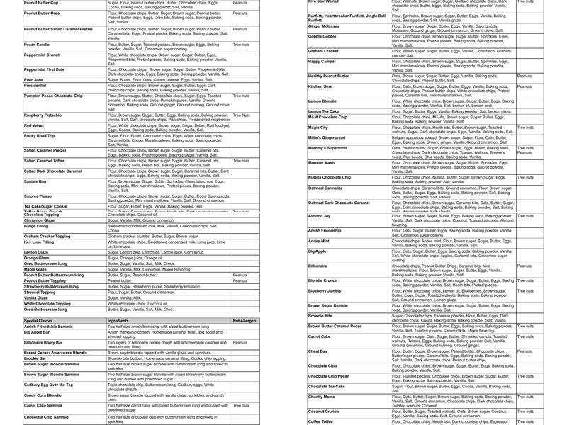 Cookie Fix Madison Menu