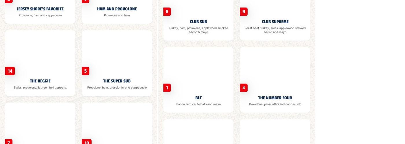 Jersey Mike's Subs Menu