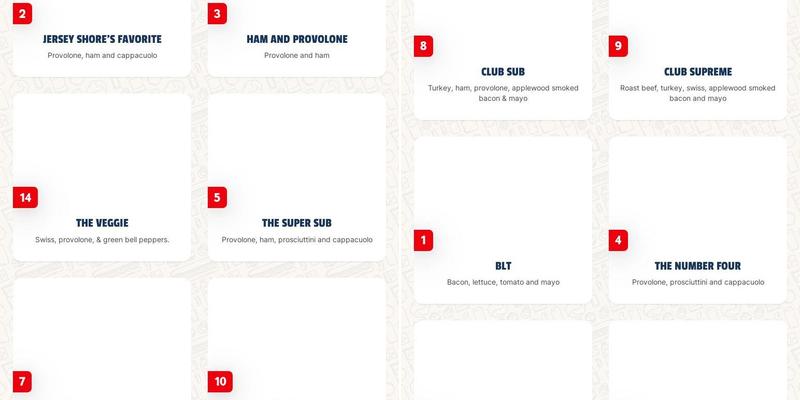 Jersey Mike's Subs Menu