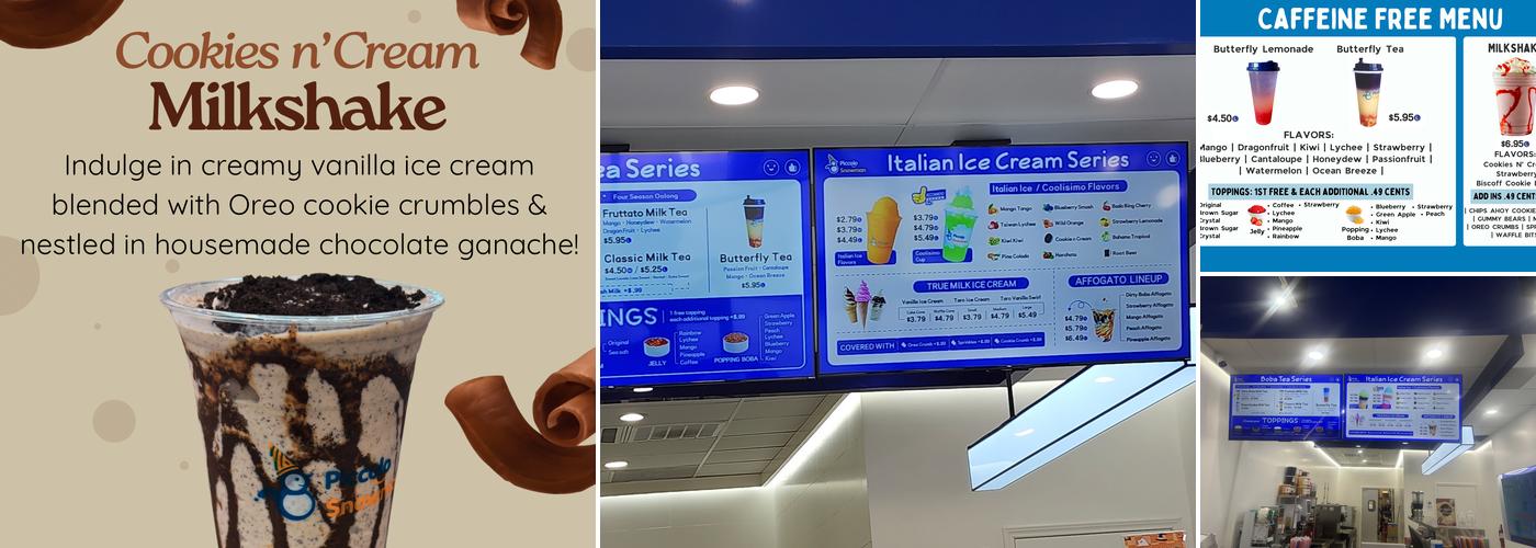 Piccolo Snowman - Italian Ice, Ice Cream & Boba Tea Menu