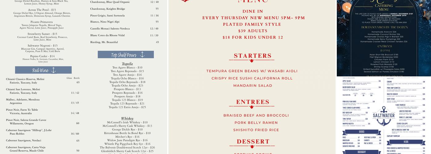 Saltwater Bar and Kitchen by Big Mike Menu