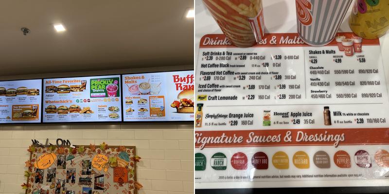 Whataburger Menu