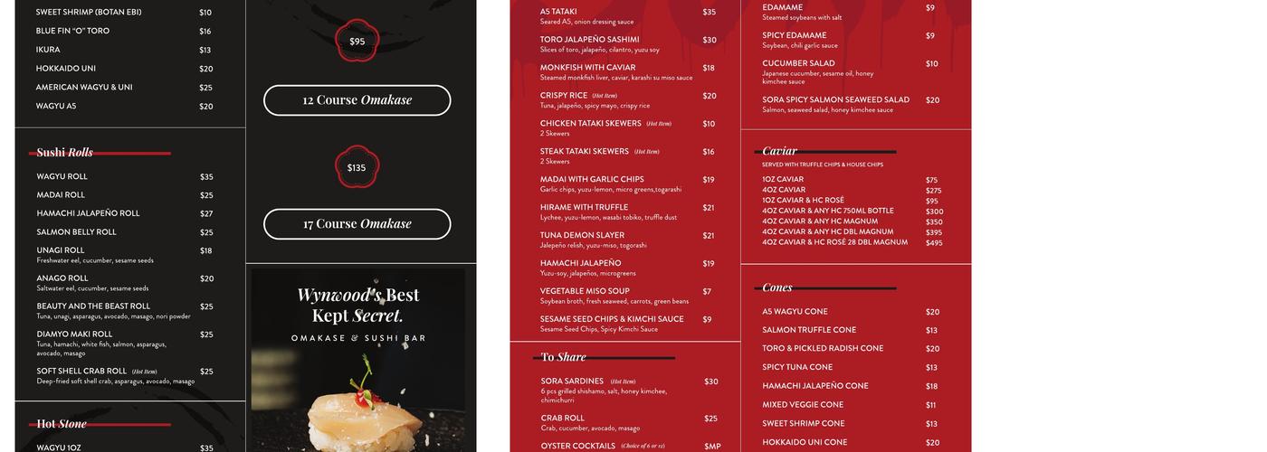 SORA by Hotel Collection Menu